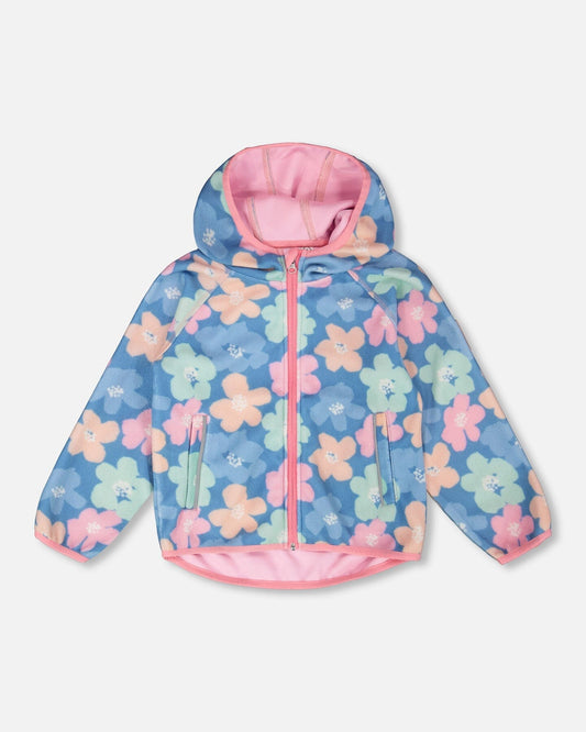 Softshell Jacket Blue Flower Print-0