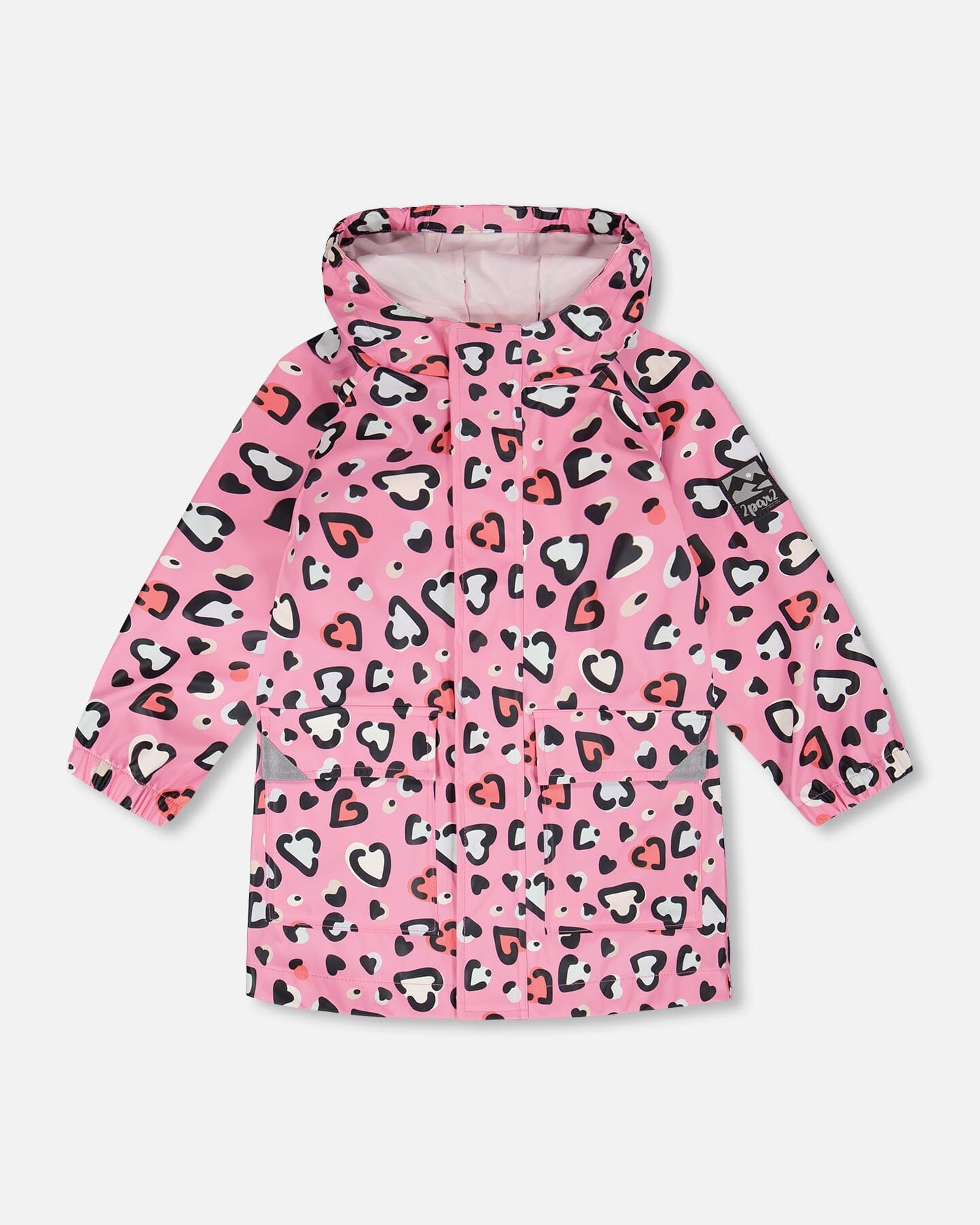 Rain Jacket In Polyurethane Pink Heart Print-0