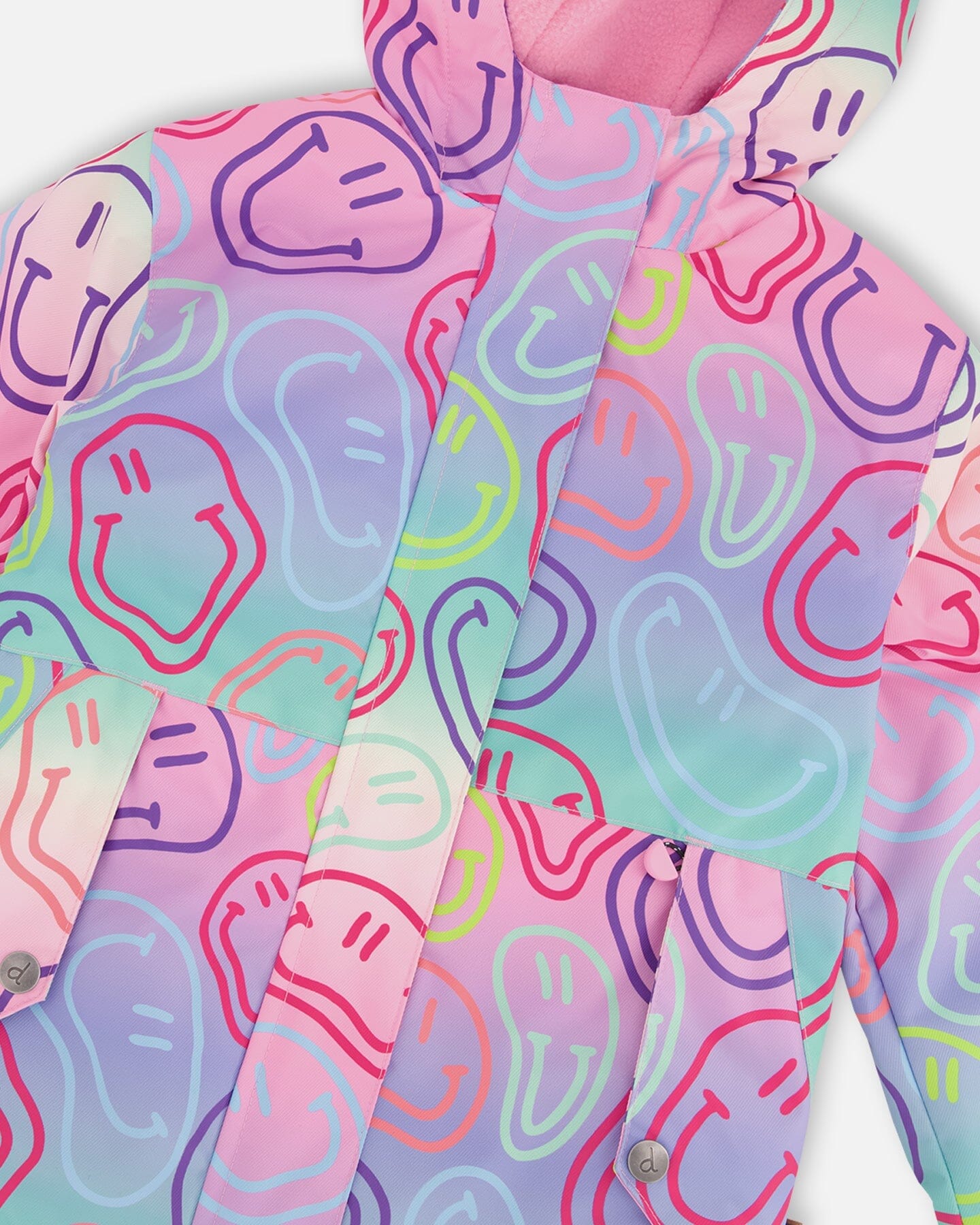 Insulated Two-Piece Mid-Season Outerwear Set Multicolored Printed Smileys-3