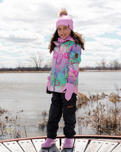 Two-Piece Mid-Season Outerwear Set Multicolored Printed Smileys-2