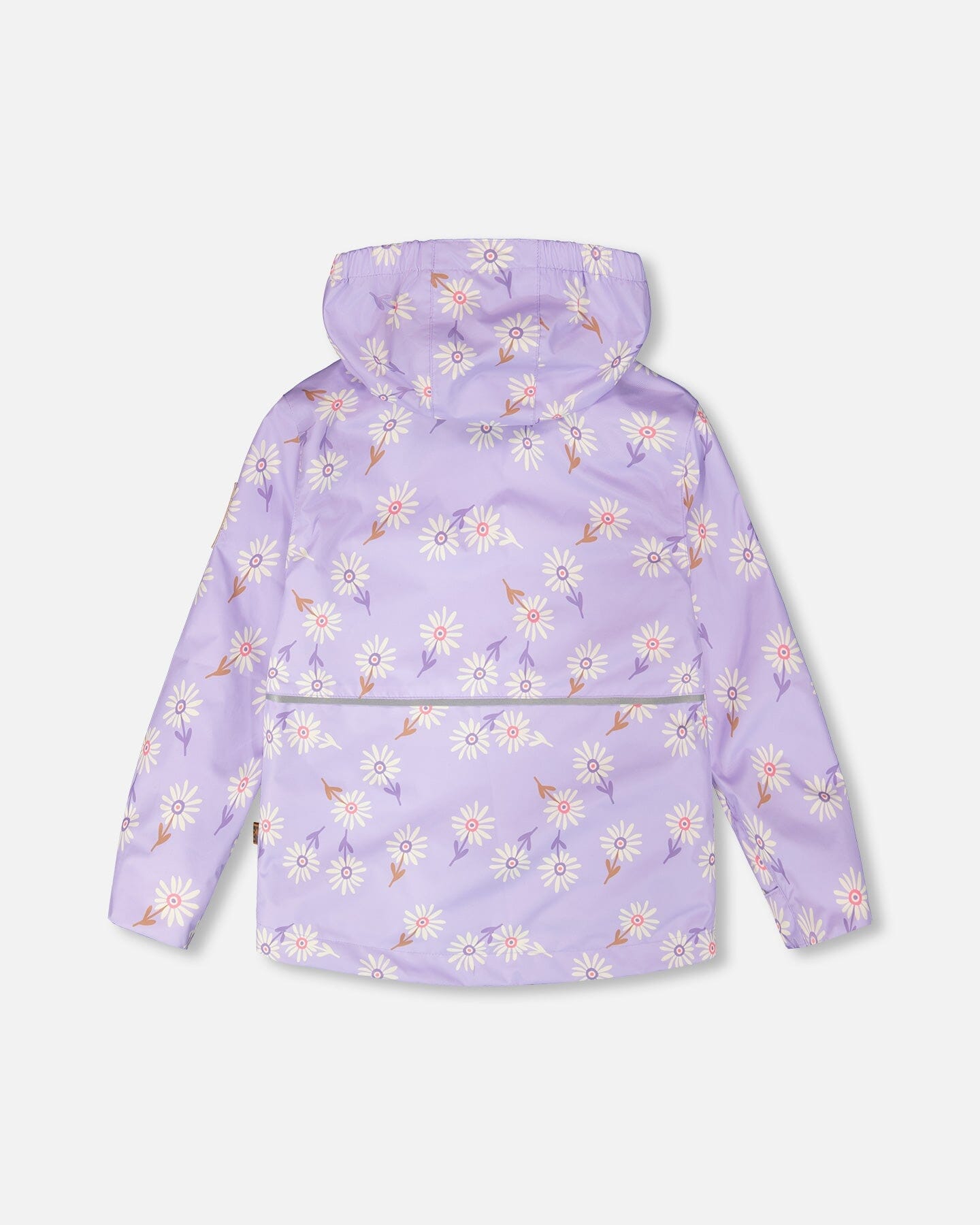 3-In-1 Two-Piece Mid-Season Outerwear With Solid Pants Set Purple Daisy Print-1