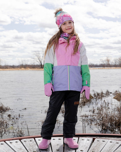3-In-1 Two-Piece Mid-Season Outerwear Set Pink Colorblock-1