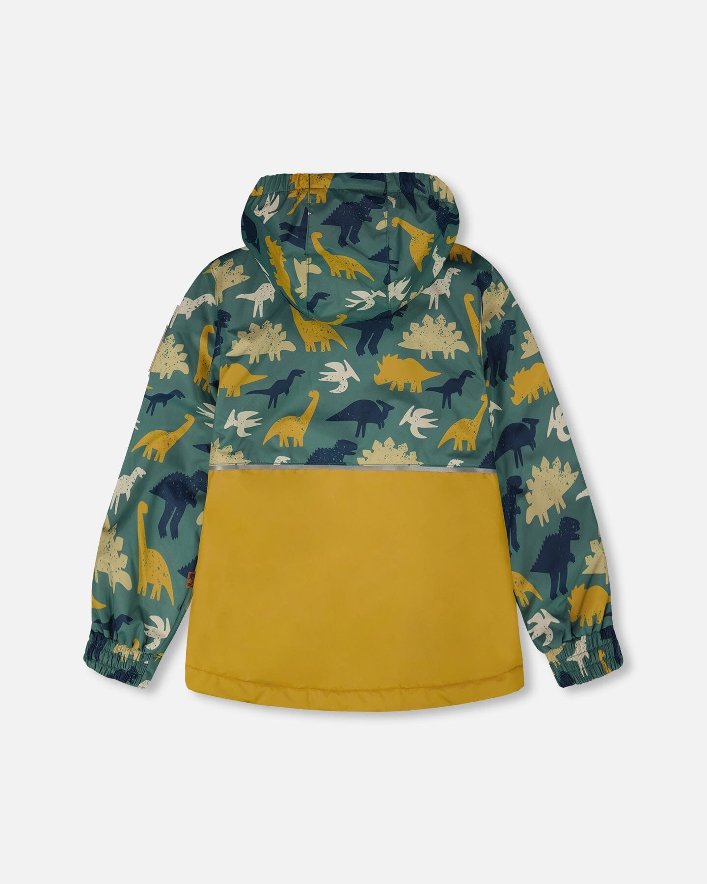 Two-Piece Mid-Season Outerwear Set Green Dinosaur Print-3