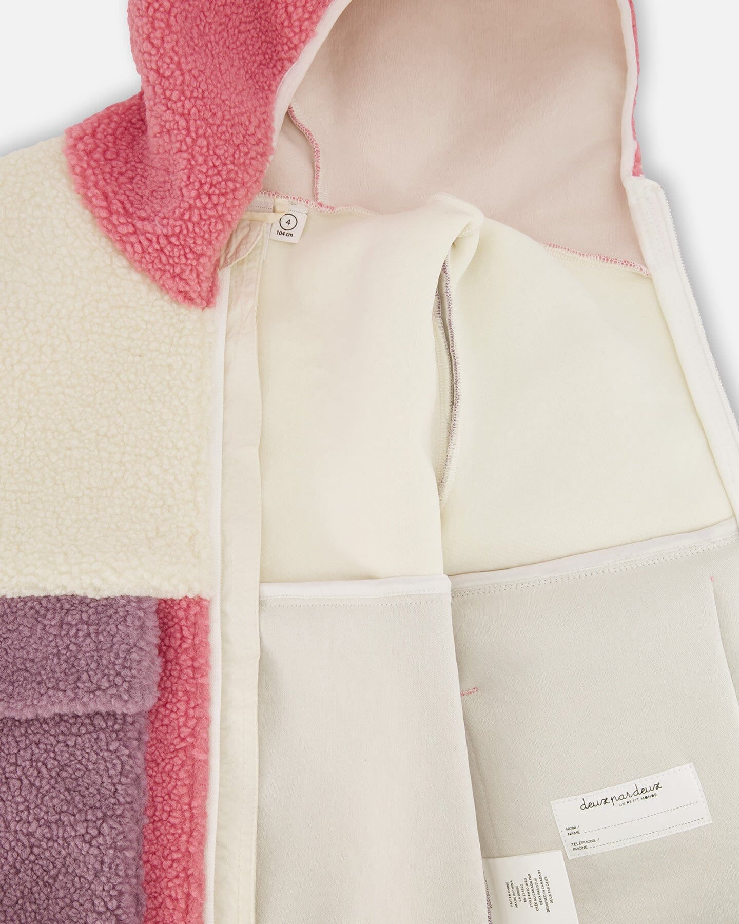Sherpa Jacket Pink Colorblock-3