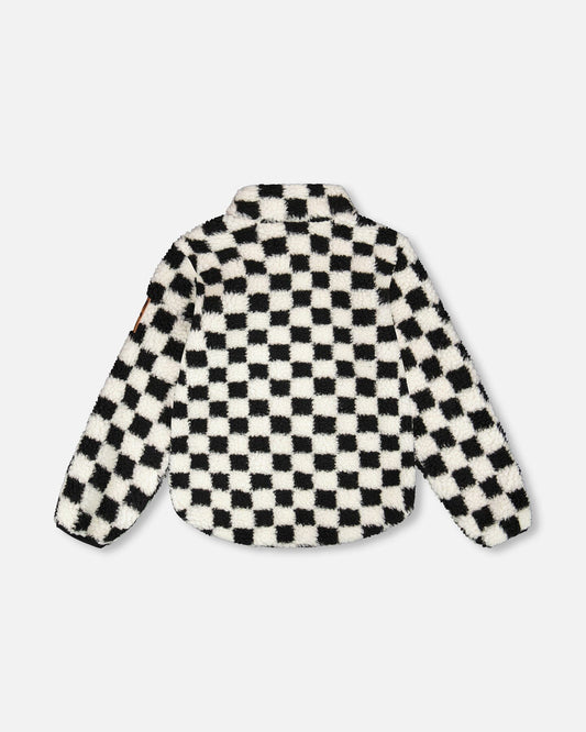 Sherpa Jacket Black Checkerboard-1