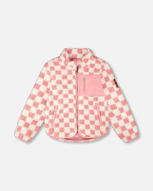 Sherpa Jacket Pink Checkerboard-0
