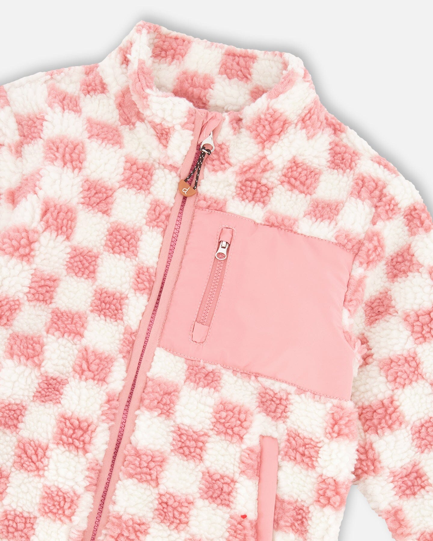Sherpa Jacket Pink Checkerboard-2