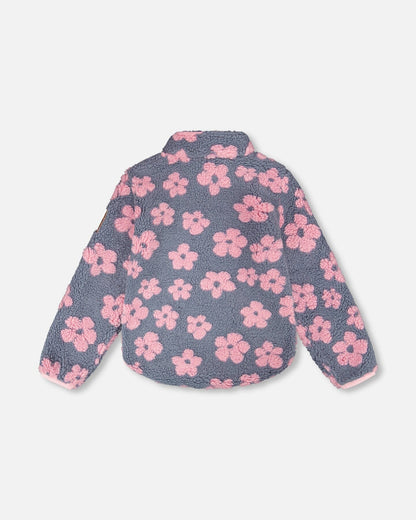Sherpa Jacket Pink Flowers-1