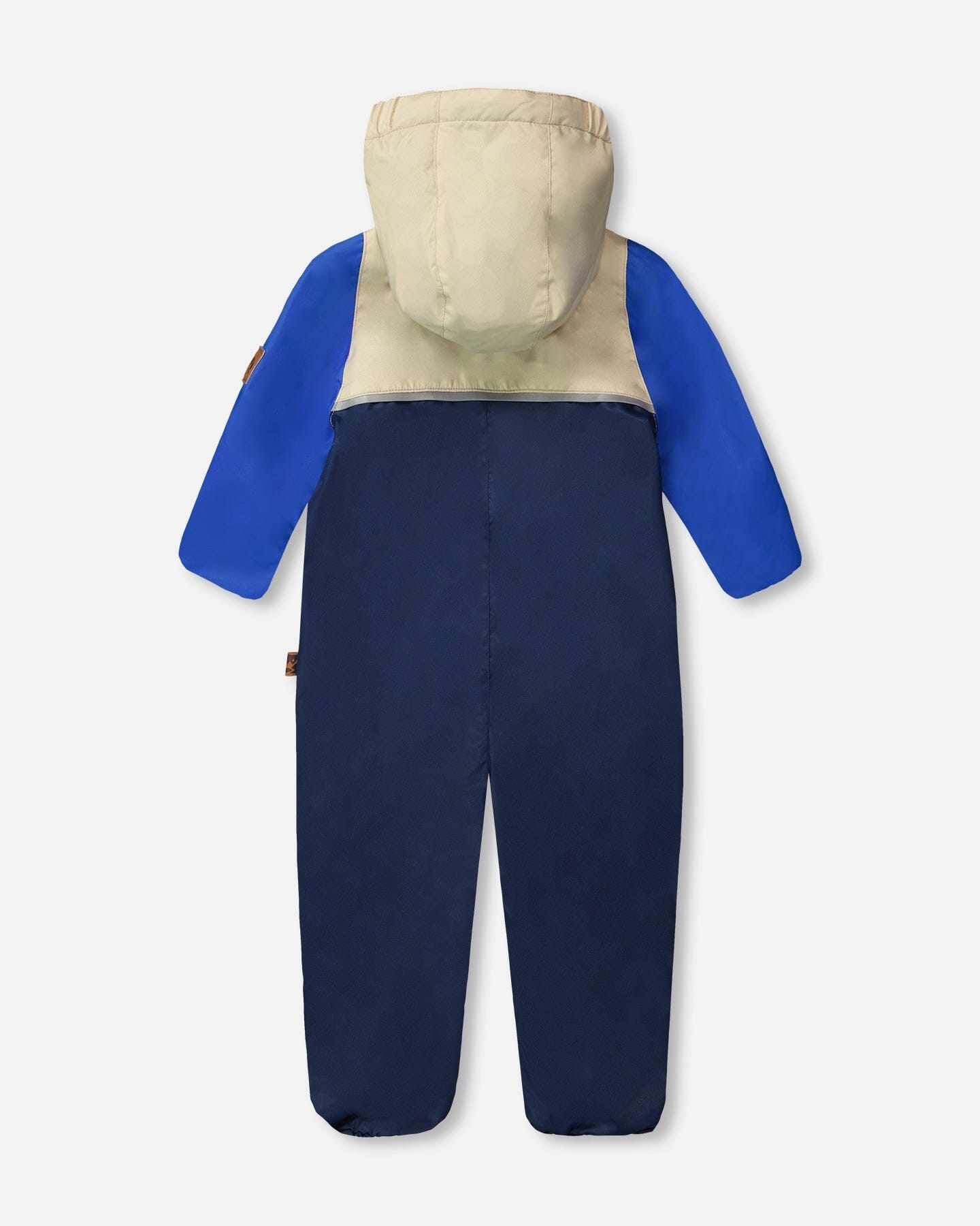 Baby Mid-Season One-Piece Outerwear With Hat Navy Blue-3