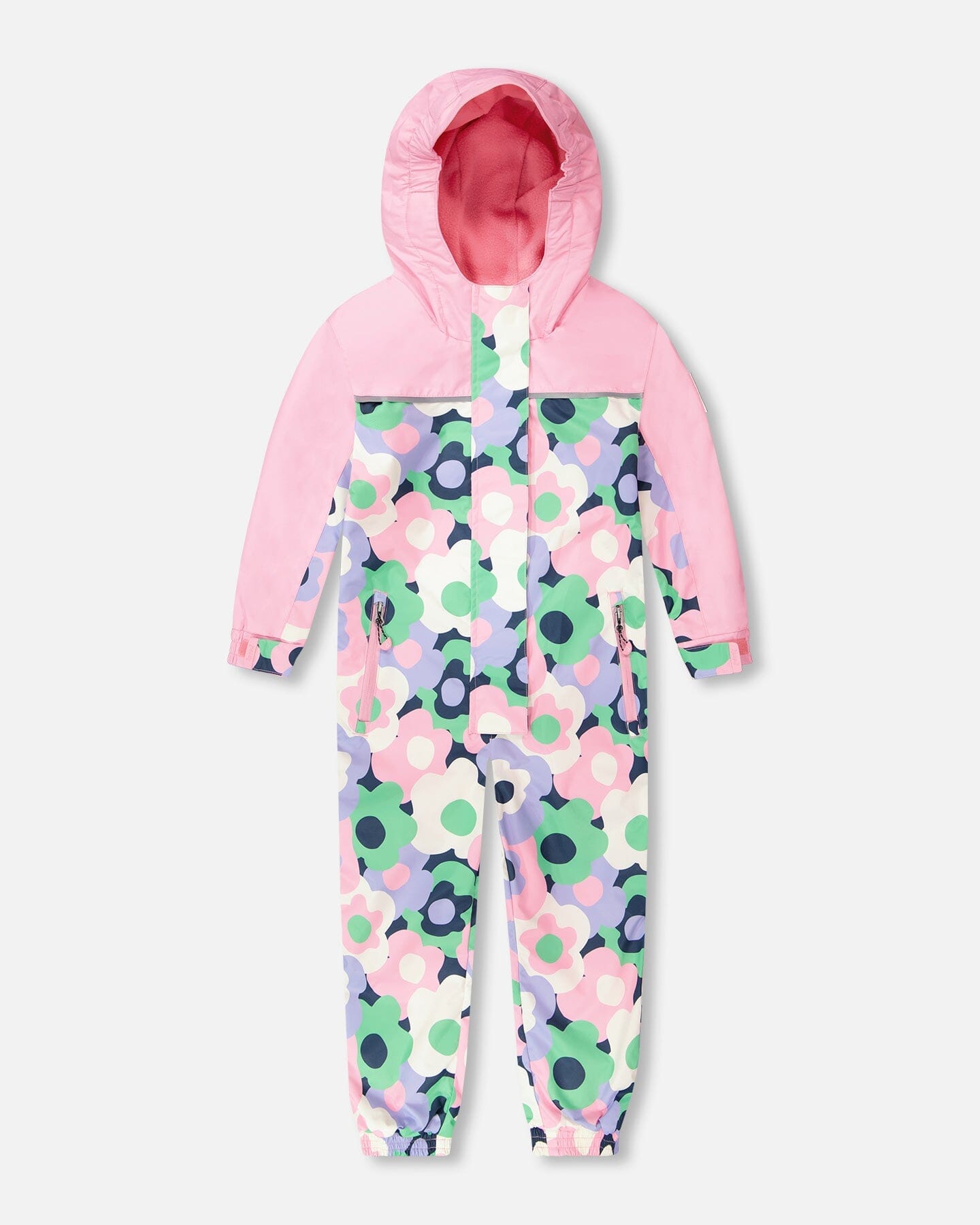 Kids Mid-Season One-Piece Outerwear Black Printed Flowers-0