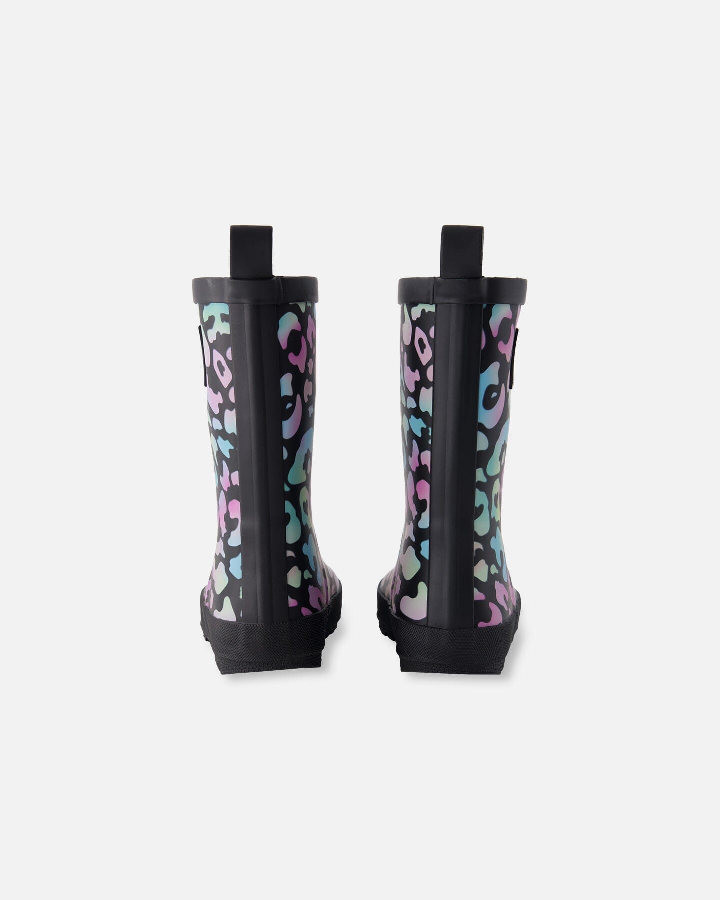 Rain Boots In Natural Rubber Black Animal Print-3