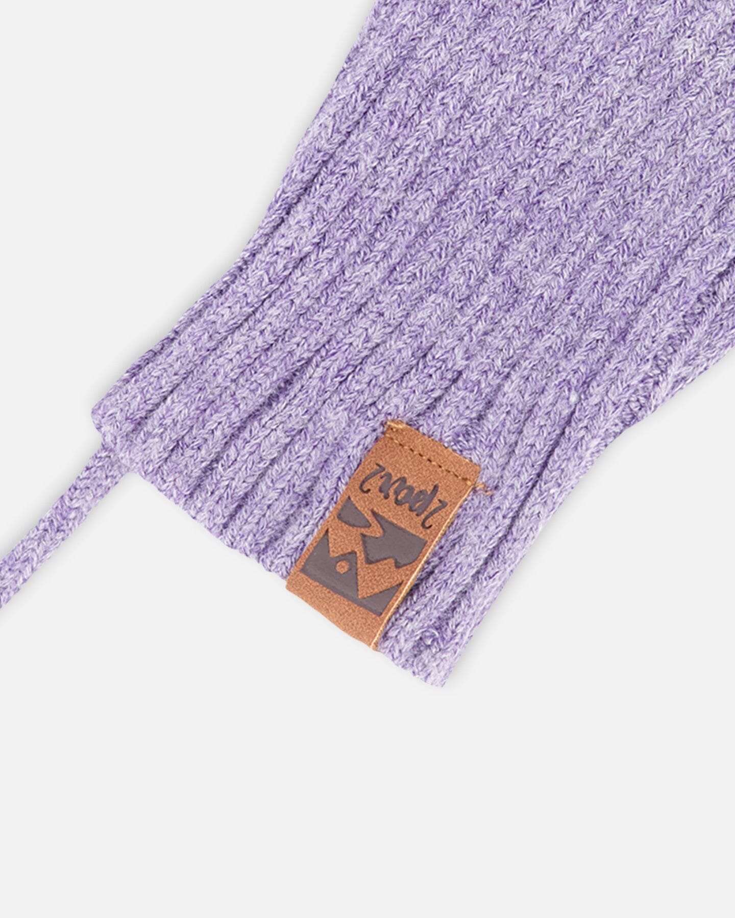 Baby Knit Mittens With Cord Lavender-2