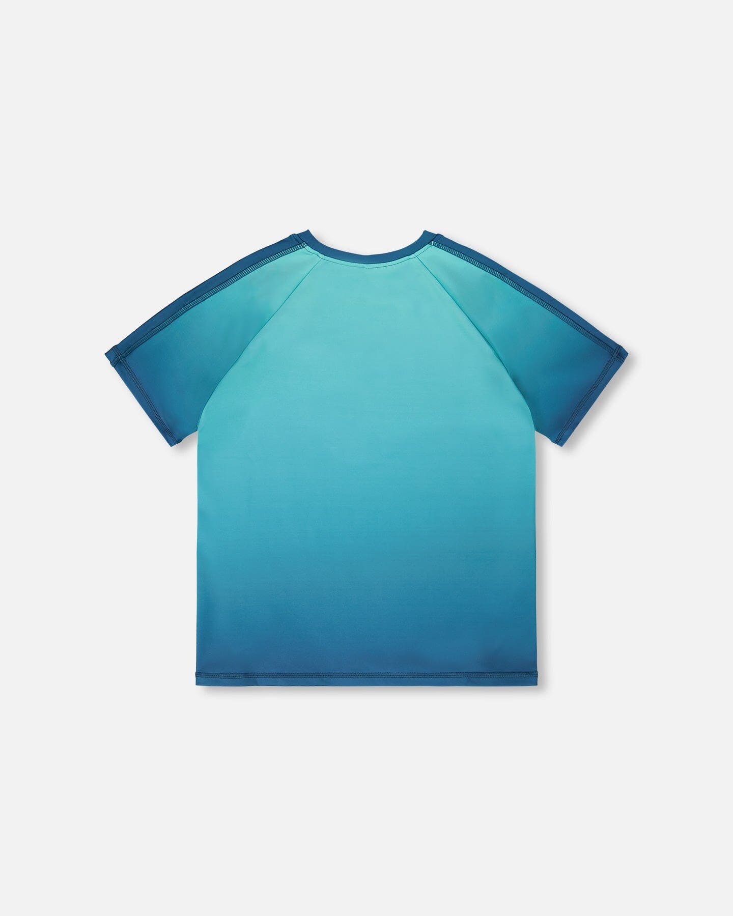 Short Sleeve Athletic Top In Recycled Polyester Teal Gradient-1