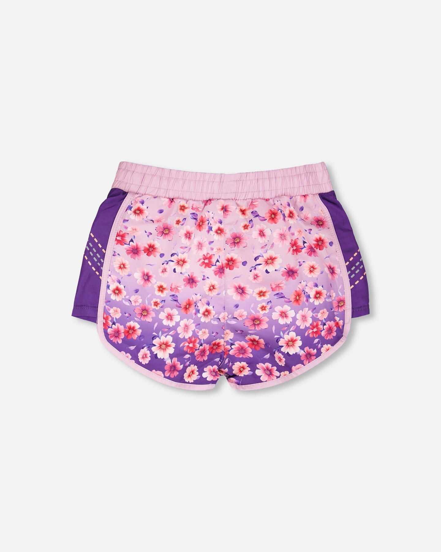 Athletic Shorts In Recycled Polyester Mauve Floral Gradient-1