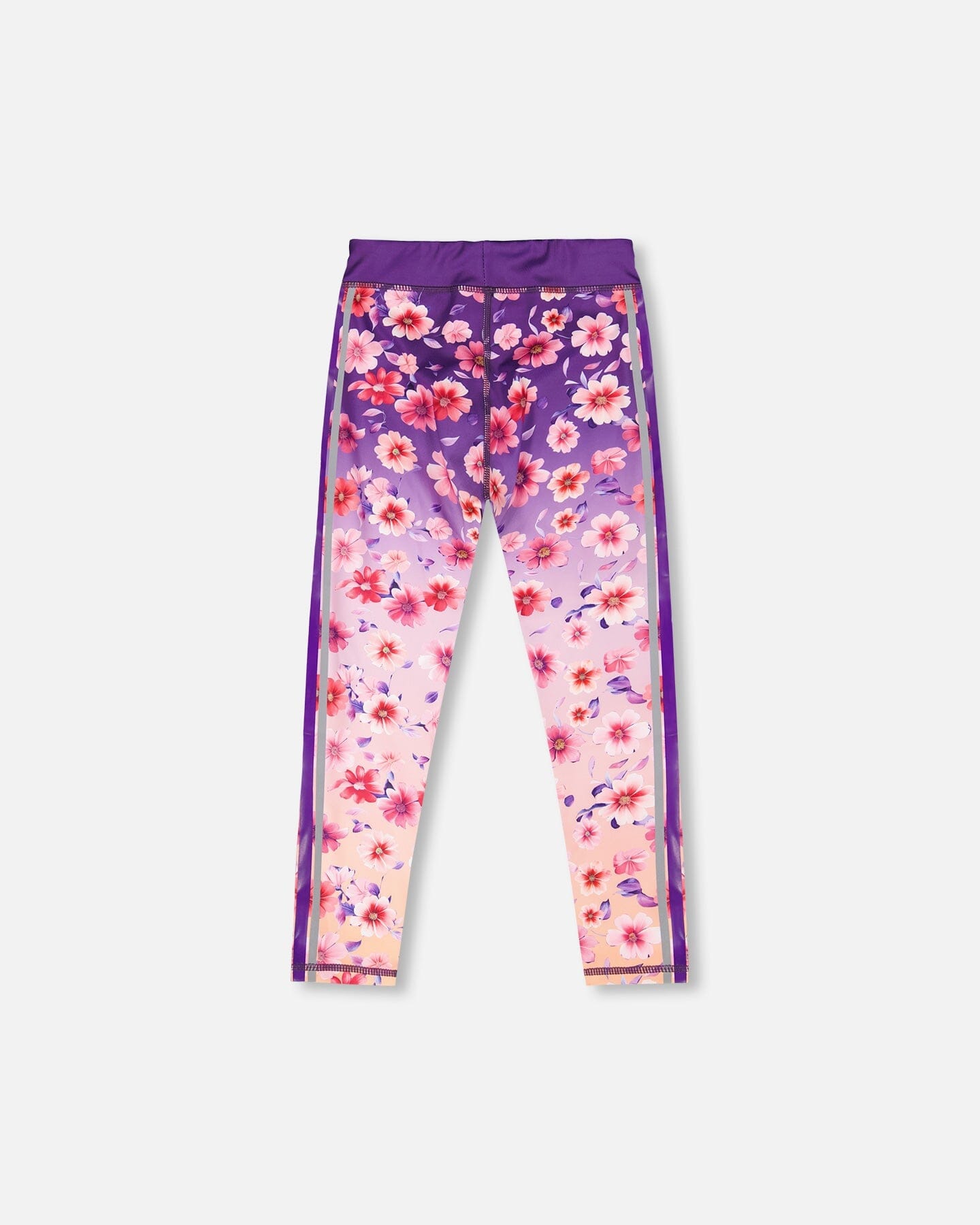 Athletic Leggings In Recycled Polyester Mauve Floral Gradient-1