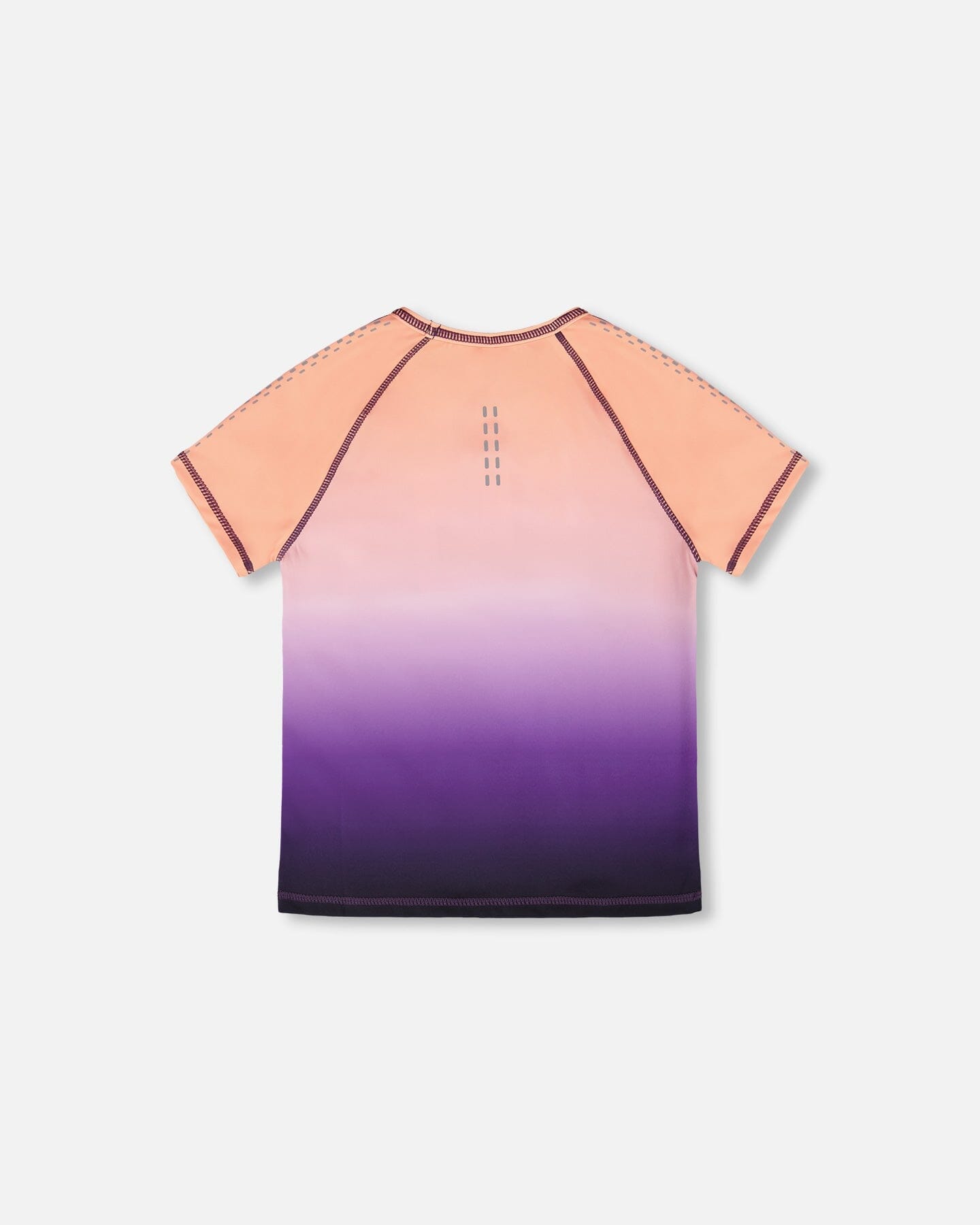 Athletic Short Sleeve Top In Recycled Polyester Pink To Black Gradient-1