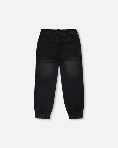 Stretch French Terry Denim Jogger Grey-2
