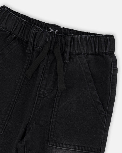 Stretch French Terry Denim Jogger Grey-3