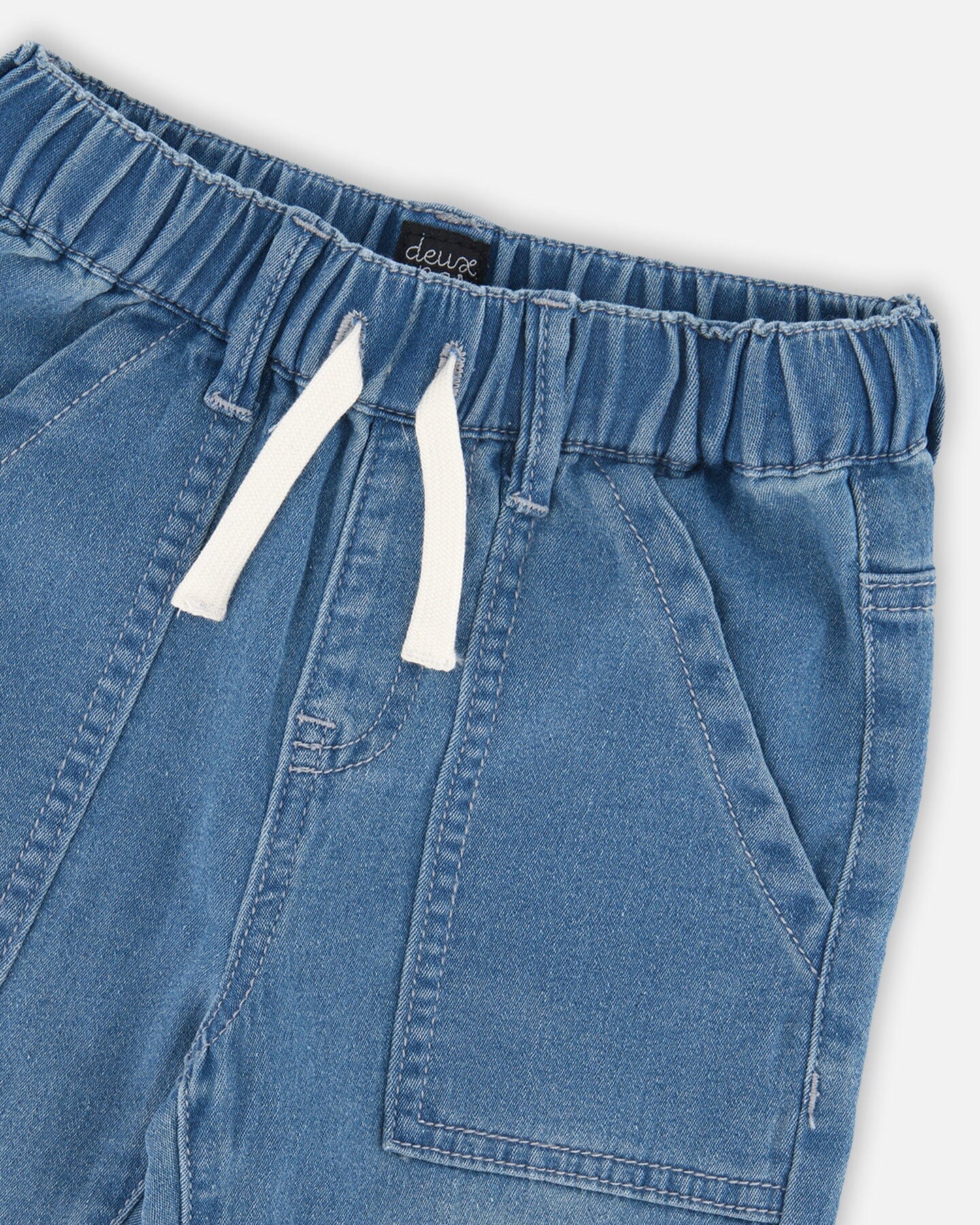 Stretch French Terry Denim Jogger Light Blue-2