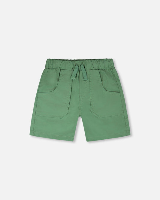 Parachute Shorts With Patch Pockets Green-0