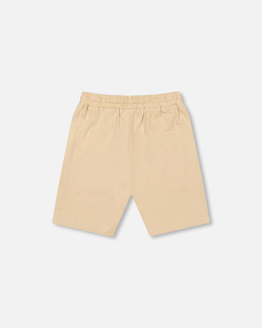 Organic Cotton Jersey Shorts Beige-1