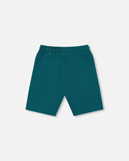 Organic Cotton Jersey Shorts Dark Turquoise-1