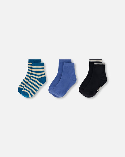 Socks (3 Pairs) Set Striped Green-1