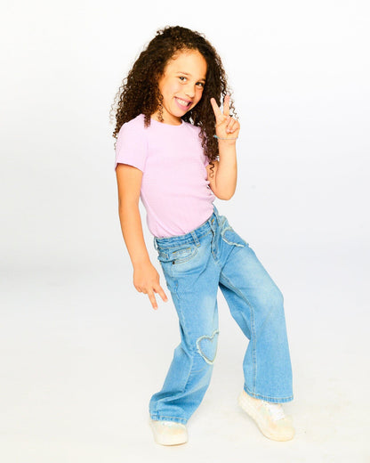 Wide Leg Light Blue Denim Jeans-1
