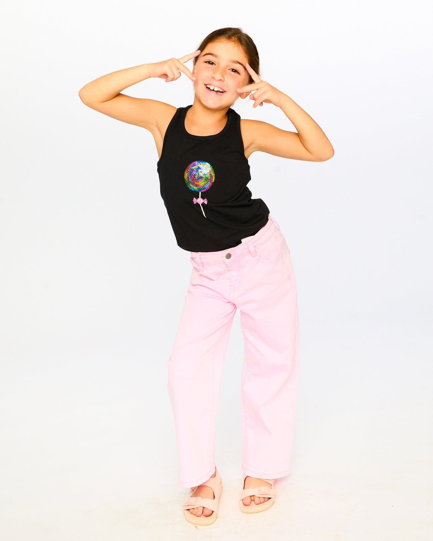 Wide Leg Jeans Pink-1