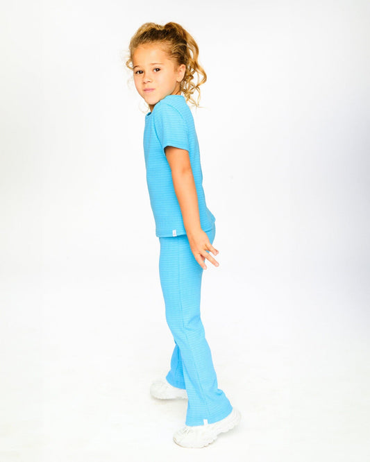 Crinkle Jersey Leggings Blue-1