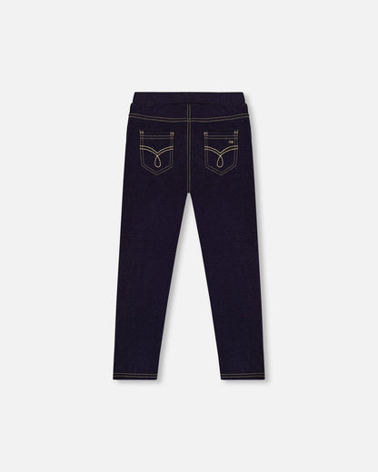 Navy Blue Denim Jeggings-1