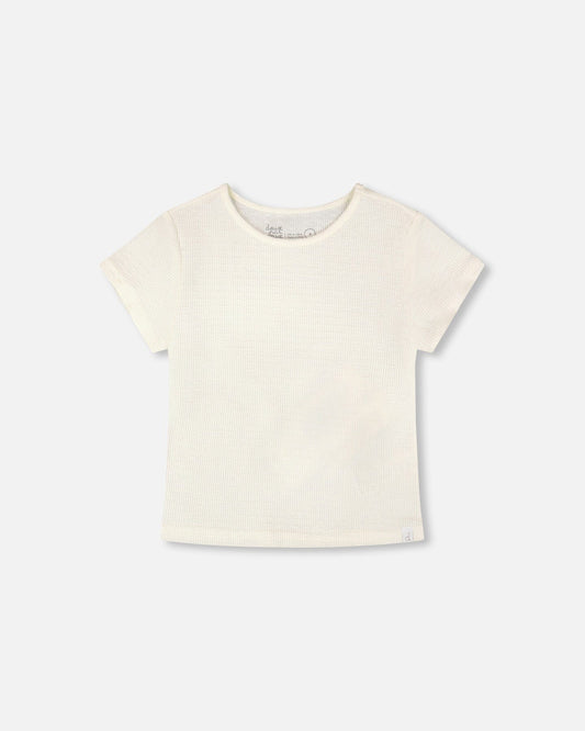 Crinkle Jersey T-Shirt Off White-0