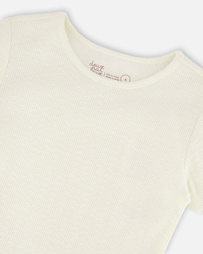 Crinkle Jersey T-Shirt Off White-3