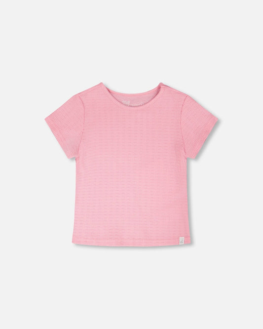 Crinkle Jersey T-Shirt Pink-0