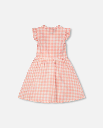 Sleeveless Button Down Dress Pink Gingham-2