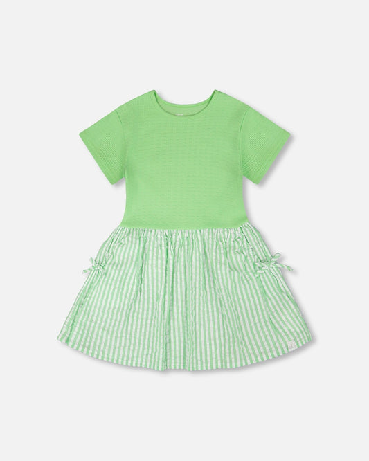 Bi-Material Dress Mint Green-0