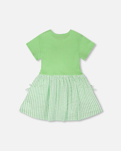 Bi-Material Dress Mint Green-2
