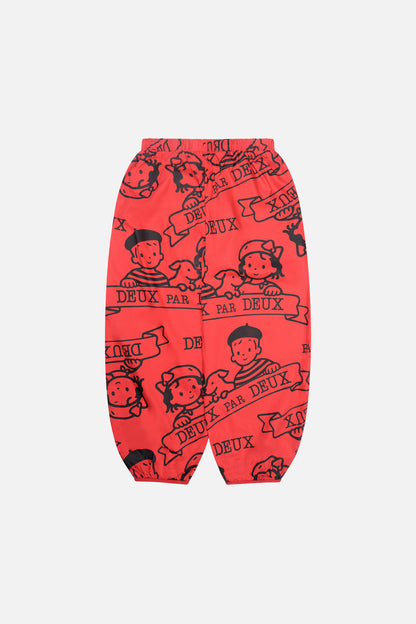 40th Anniversary Adult Printed Poplin Pant Poppy Red-2