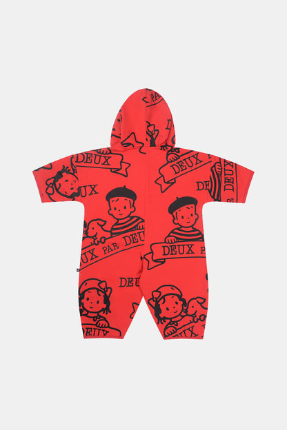 40Th Anniversary Printed Jersey One-Piece Poppy Red-2