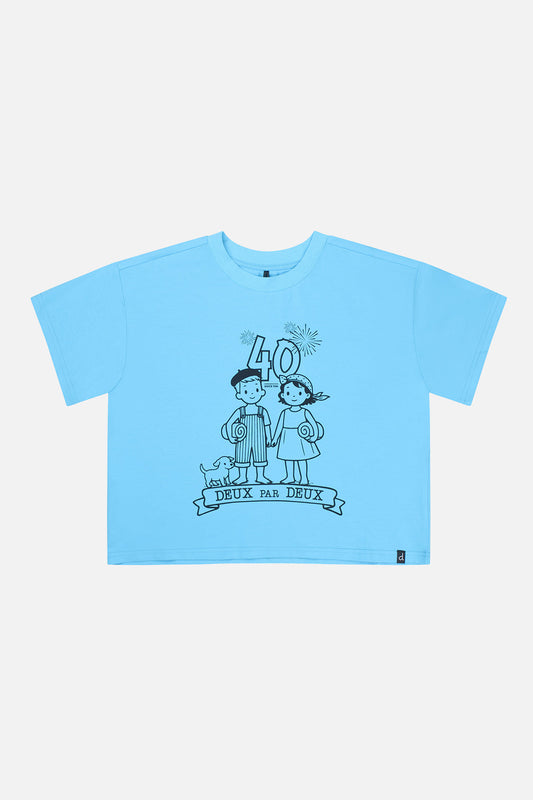 40Th Anniversary Graphic T-Shirt Sky Blue-0