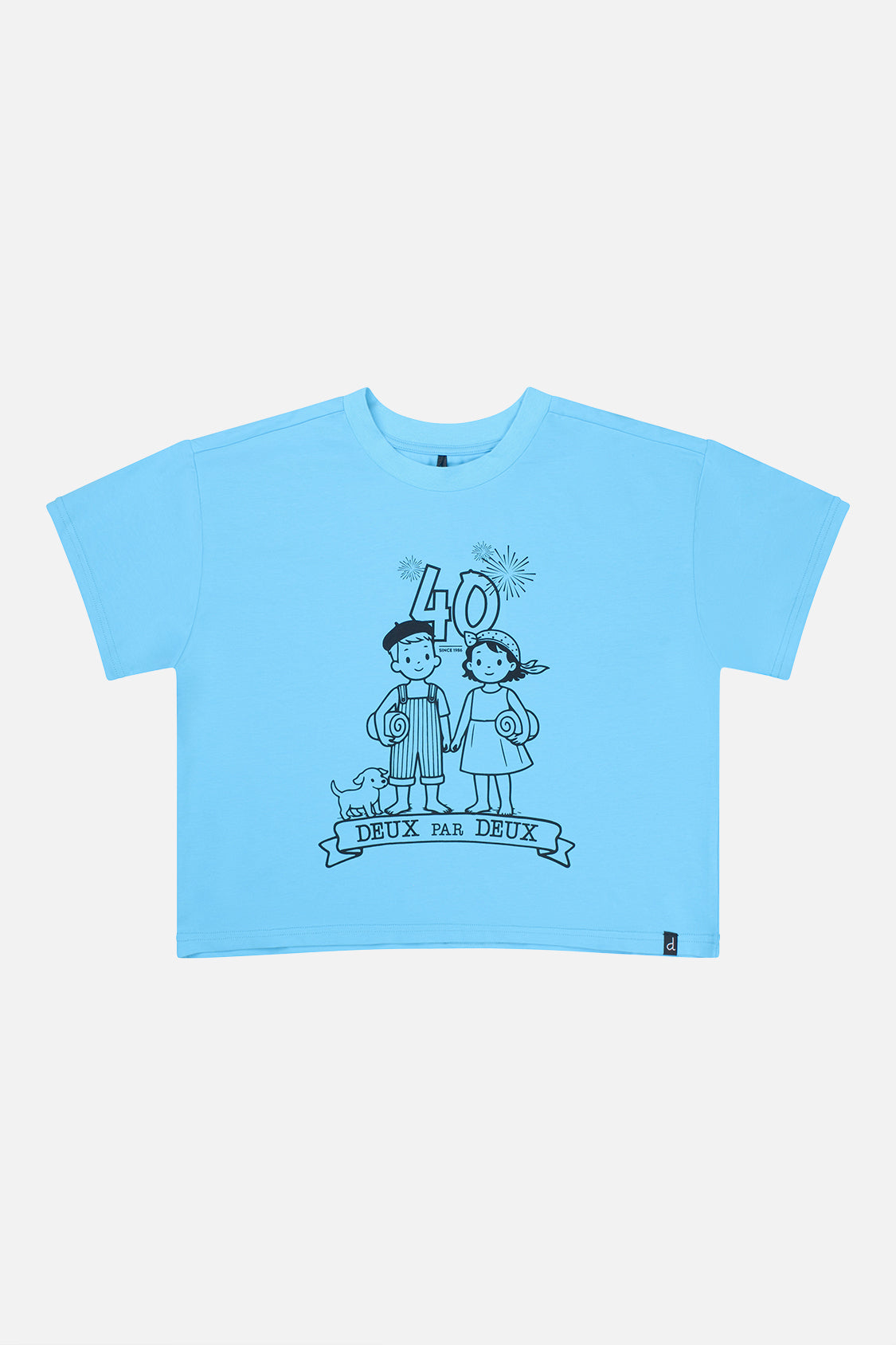 Adult 40Th Anniversary Graphic T-Shirt Sky Blue-0