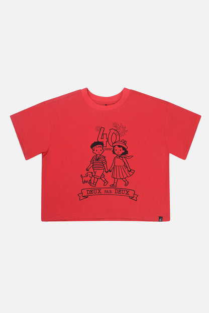 Adult 40Th Anniversary Graphic T-Shirt Poppy Red-0