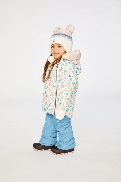 Baby Two Piece Snowsuit White With Floral Print-2