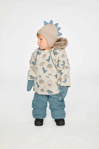 Baby Two Piece Snowsuit Blue Dinosaur Print-1