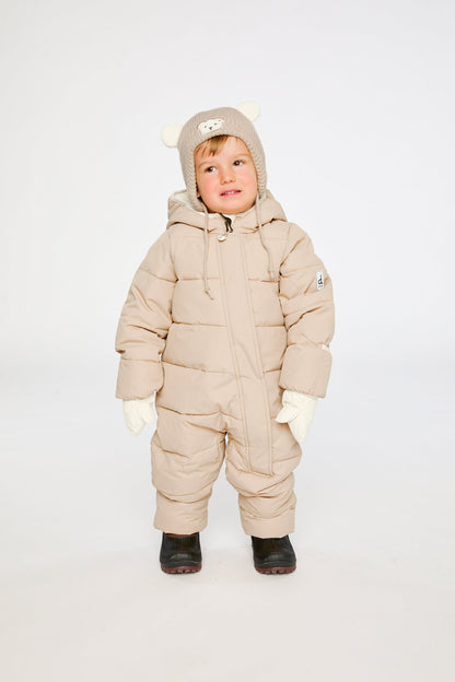 Baby Cloud One Piece Snowsuit Adapted For Car Seats Beige-1