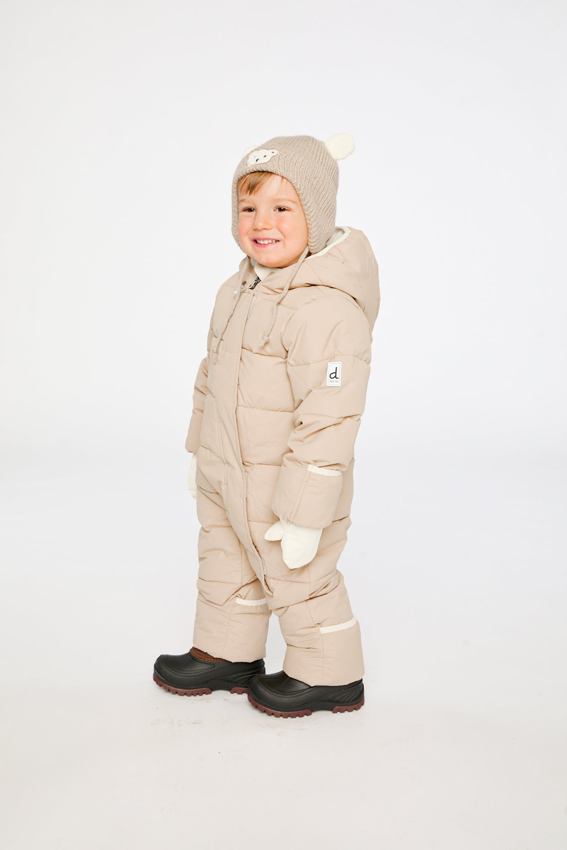Baby Cloud One Piece Snowsuit Adapted For Car Seats Beige-2