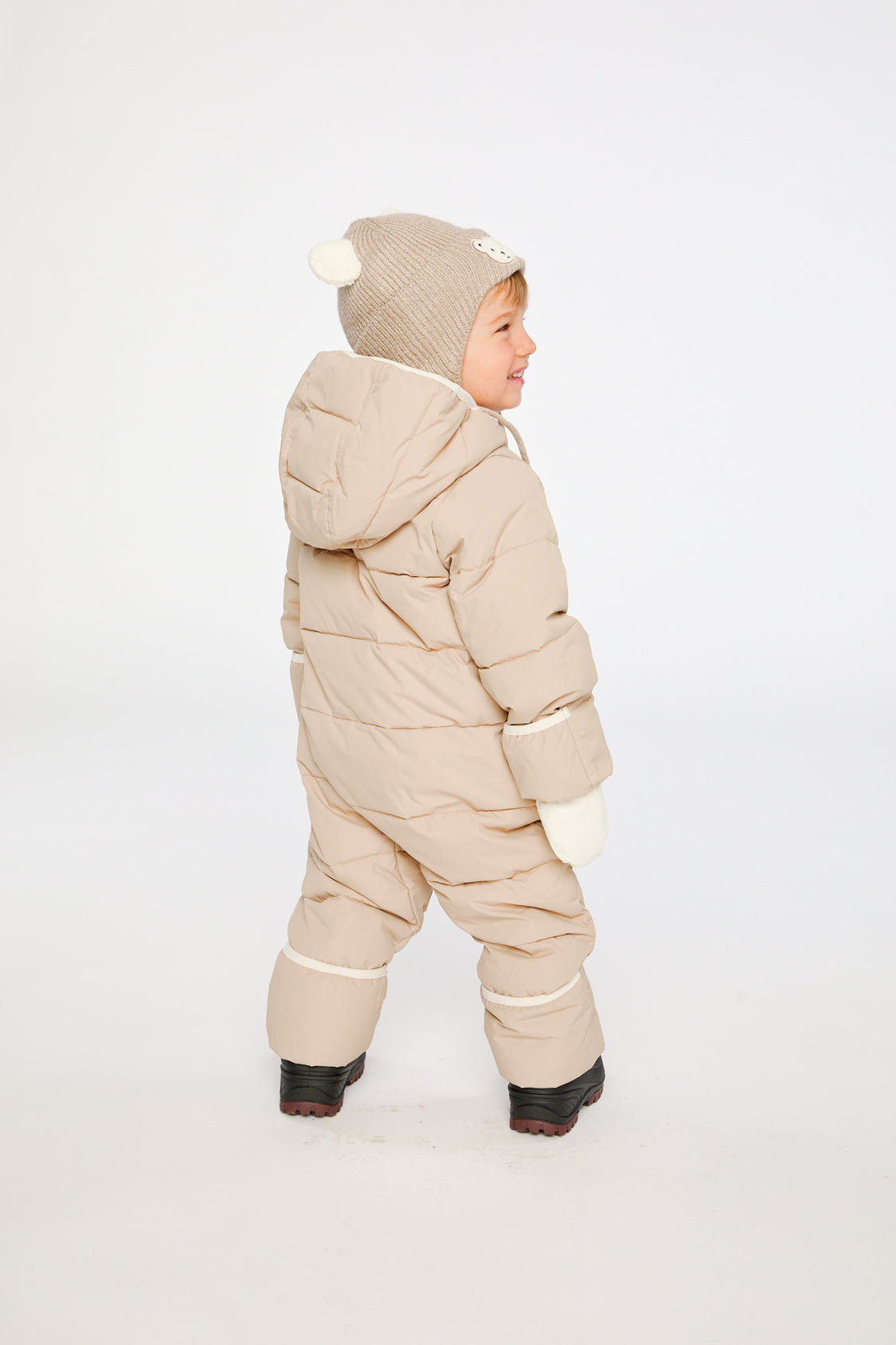 Baby Cloud One Piece Snowsuit Adapted For Car Seats Beige-3