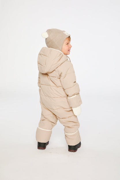 Baby Cloud One Piece Snowsuit Adapted For Car Seats Beige-3
