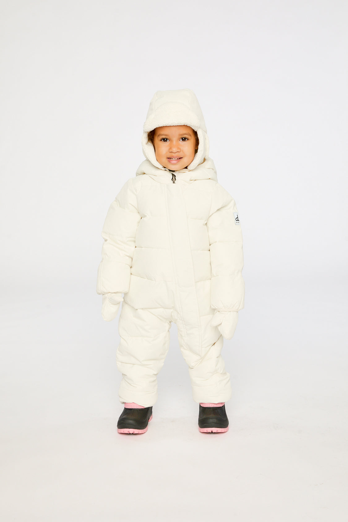 Baby Cloud One Piece Snowsuit Adapted For Car Seats Off White-1