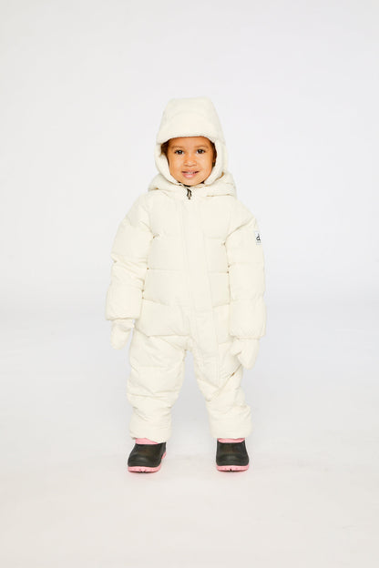 Baby Cloud One Piece Snowsuit Adapted For Car Seats Off White-1